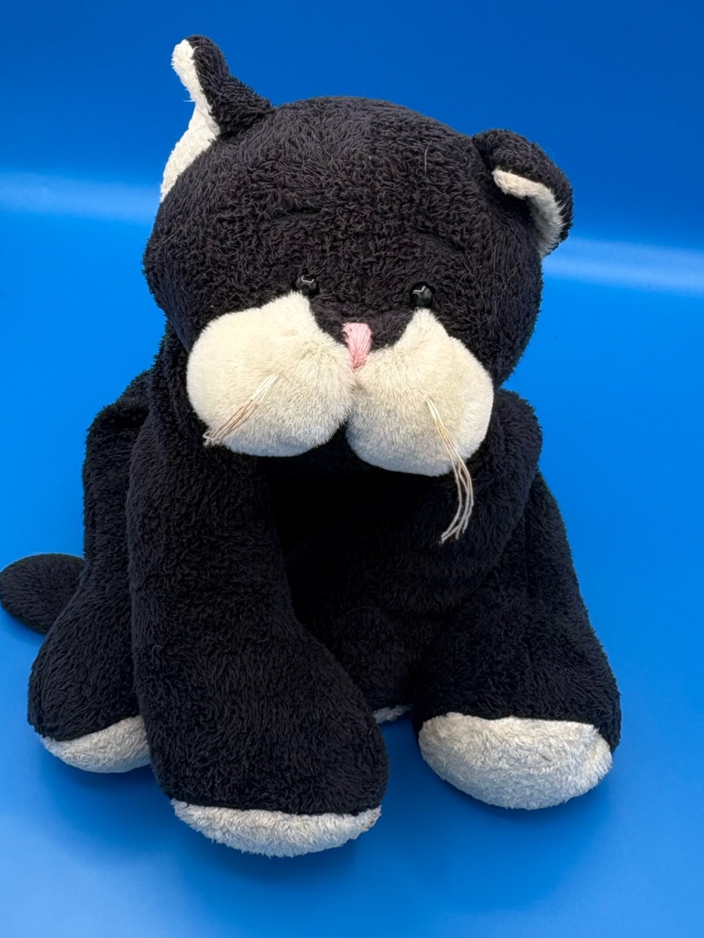 2001 Ganz Lazy Loafers Black & White Cat Plush 14" Heritage Collection Kitty